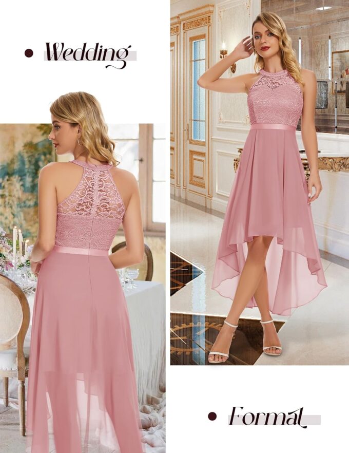 Wedtrend Women's Formal Dresses Halter Bridesmaid Dresses Cocktail Dress High Low Prom Dress – Bild 2
