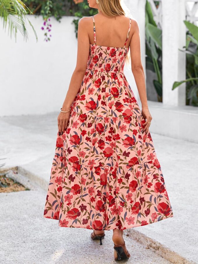 NOLLSOM Women's Summer Dress 2025 Casual Floral Boho Maxi Dresses Sleeveless Spaghetti Strap Long Beach Sun Dresses – Bild 3