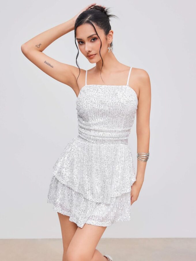 CIDER Women's Sequin Party Dress Ruched Mini Dress Bodycon Going Out Dresses Cocktail Dress A Line for Summer – Bild 3
