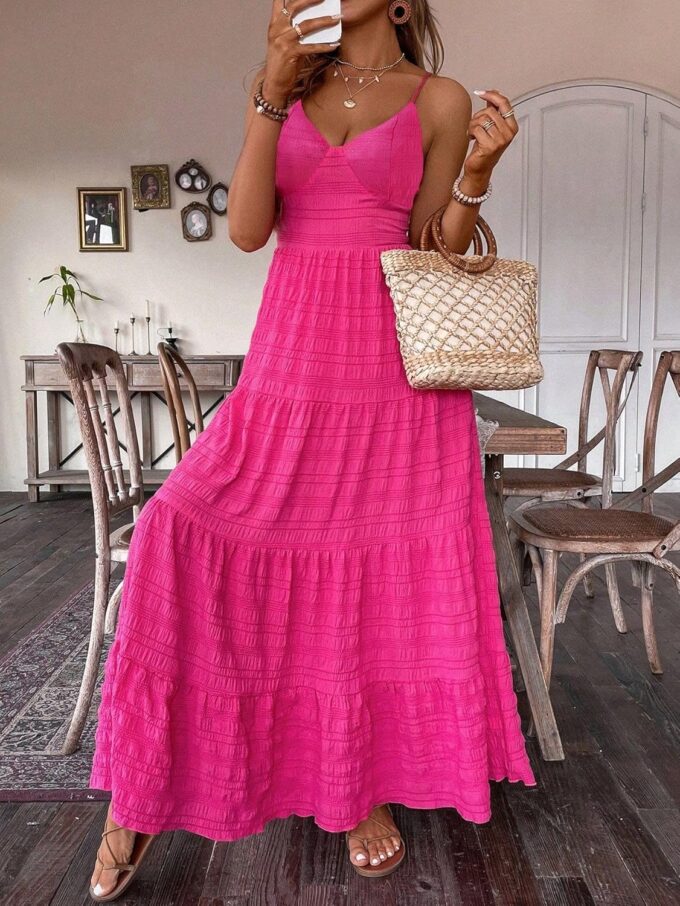 Narecte Women Summer Beach Dresses Maxi Dress Spaghetti Strap Flowy Casual Dress Bohemian Dresses for Vacation & Holiday – Bild 3