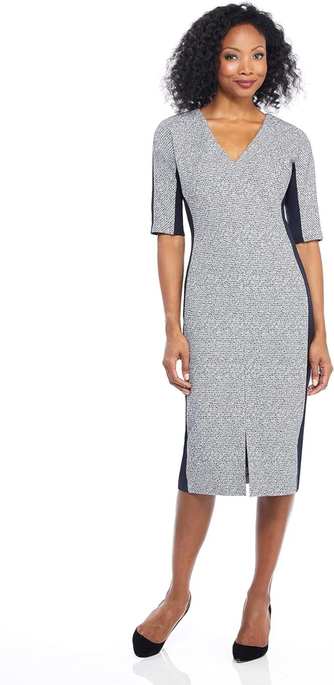 Maggy London Damen Novelty Midi Sheath Kleidung, Business/Leger