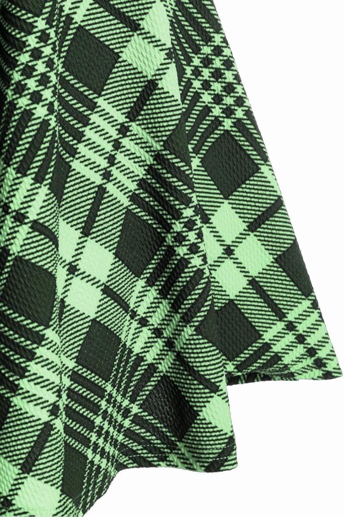 DRESSFO Women's Gothic Dress Plaid Print Lace-up Front Buckle Strap Dress Retro Empire Waist Dress Vintage 1950s Dresses – Bild 4