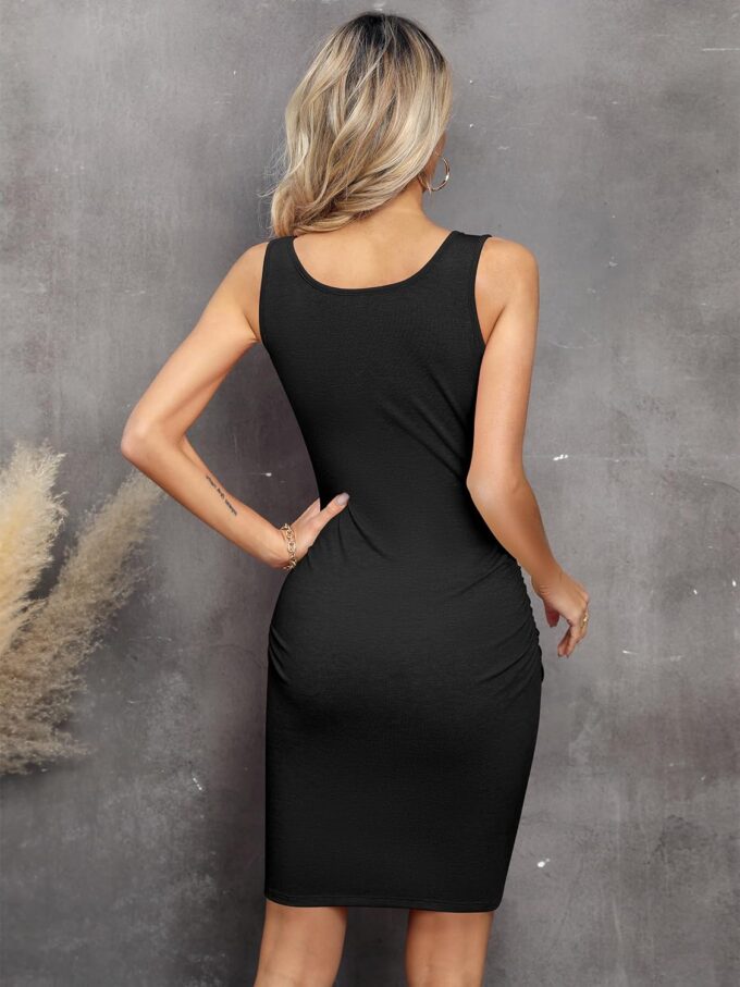 Missufe Women's Sleeveless Ruched Bodycon Sundress Summer Casual Mini Tank Dress – Bild 6