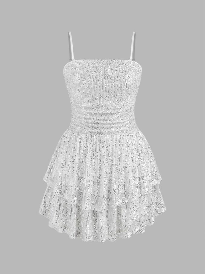CIDER Women's Sequin Party Dress Ruched Mini Dress Bodycon Going Out Dresses Cocktail Dress A Line for Summer – Bild 8