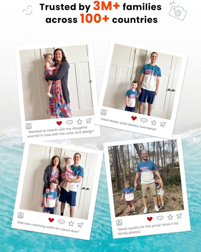 PATPAT Family Matching Outfits Mommy and Me Dresses Hawaiian Tropical Vacation Beach Spaghetti Strap Dress and Shirt – Bild 6