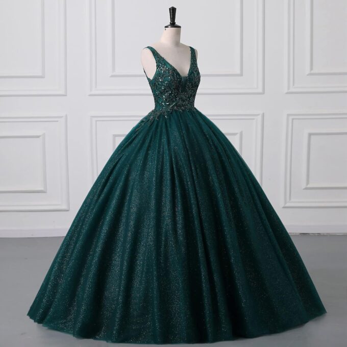 Engerla Women's Beading Sweetheart Ball Gown Tulle Layed Long Quinceanera Dress – Bild 5