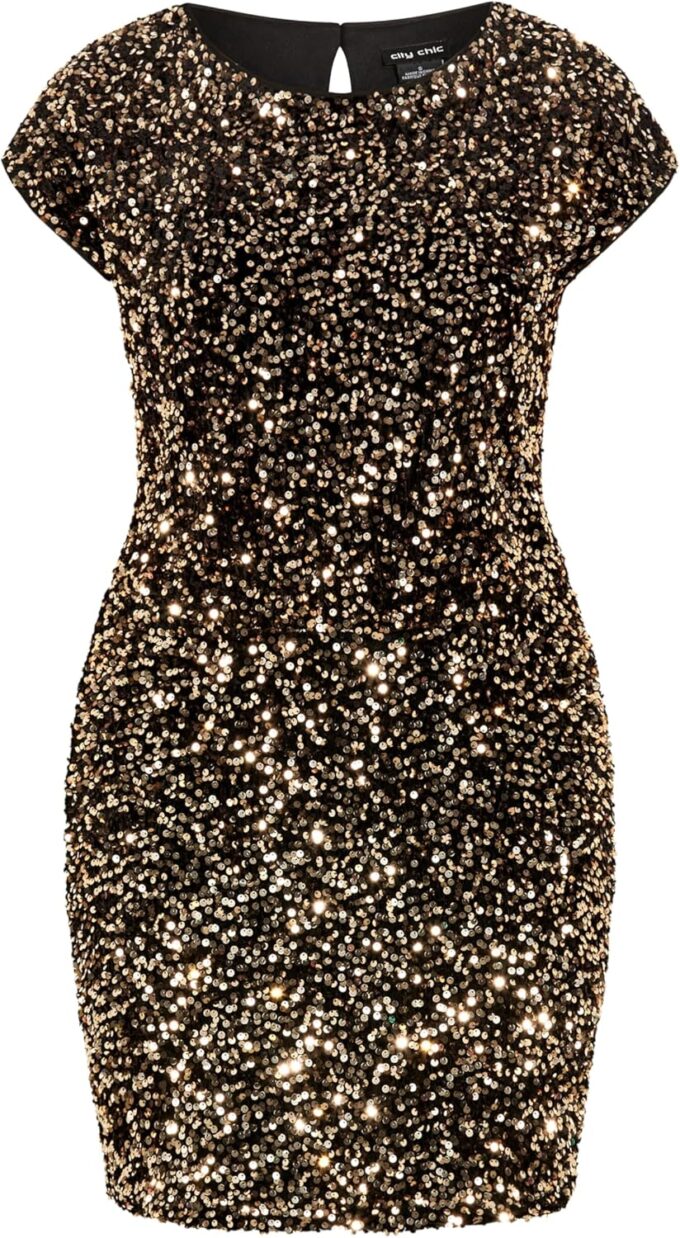 City Chic Women's Plus Size Sequin Party Dress – Bild 4