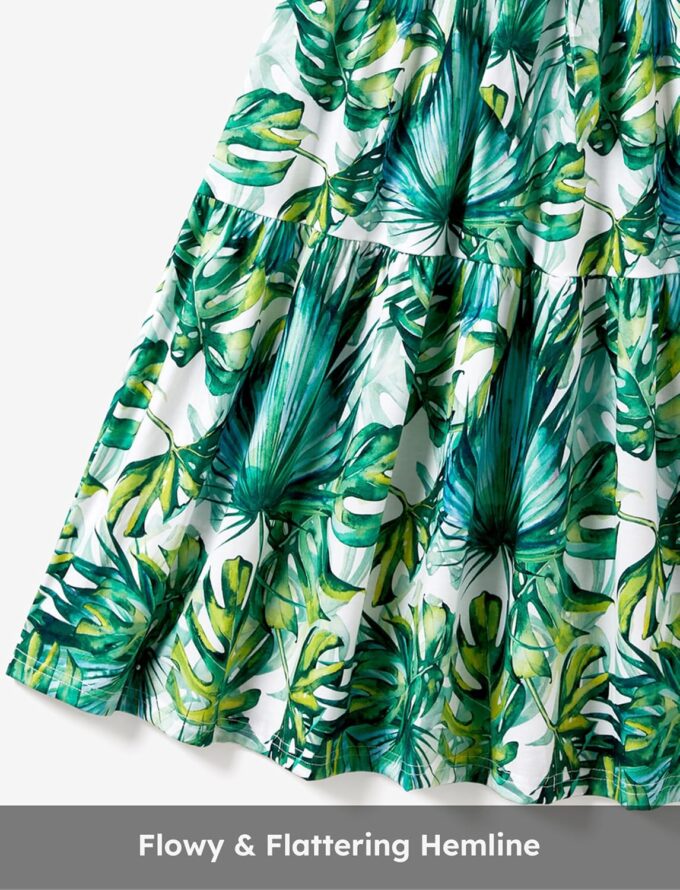 PATPAT Family Matching Outfits Mommy and Me Dresses Spaghetti Sleeveless Summer Vacation Hawaiian Dress and T-Shirts Sets – Bild 6