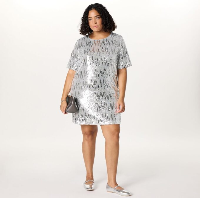 The Drop Women's Reina Sequin T-Shirt Dress – Bild 7