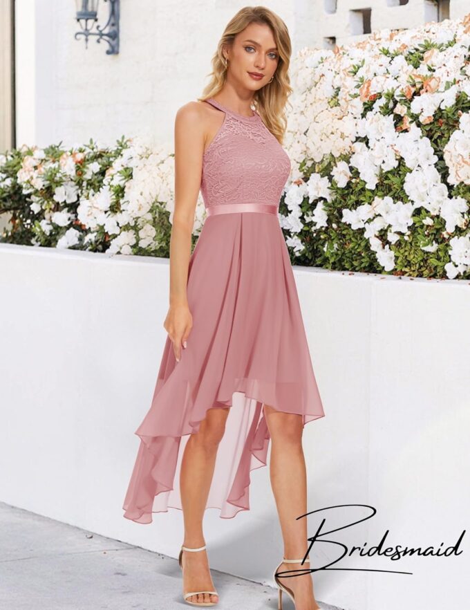 Wedtrend Women's Formal Dresses Halter Bridesmaid Dresses Cocktail Dress High Low Prom Dress – Bild 4