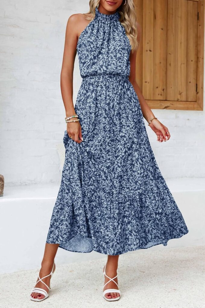 Chang Yun Maxi Summer Dresses for Women Halter Sleeveless Floral Boho Sun Vacation Outfits Long Wedding Guest Dress – Bild 5