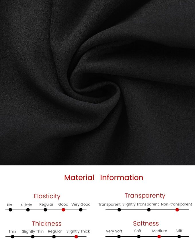 Hobemty Elegantes A-Linien-Kleid für Damen, Kontrastfarbe, V-Ausschnitt, lange Ärmel, trendige Arbeitskleider – Bild 6