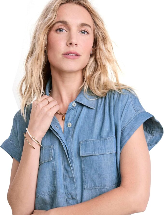 vineyard vines Women's Chambray Utility Margo Shirtdress – Bild 2