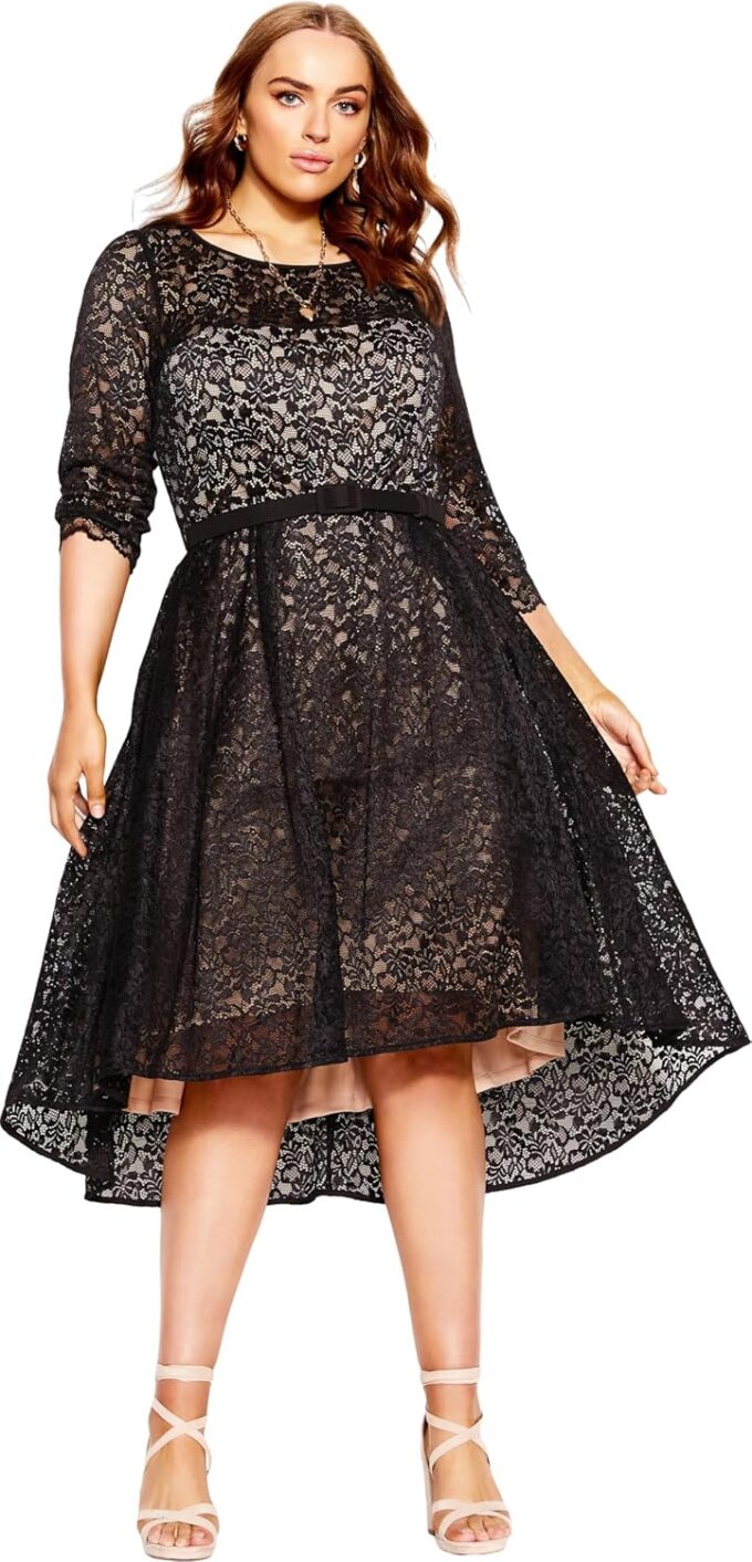 City Chic Plus Size Dress, Lace Lover Dress
