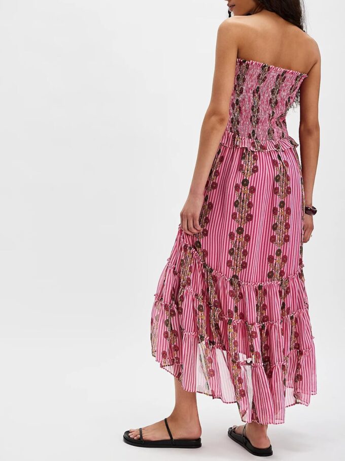 Women Y2k Boho Maxi Dress Y2k Floral Spaghetti Strap Long Dress Flowy Layered Sundress Going Out Beachwear – Bild 3