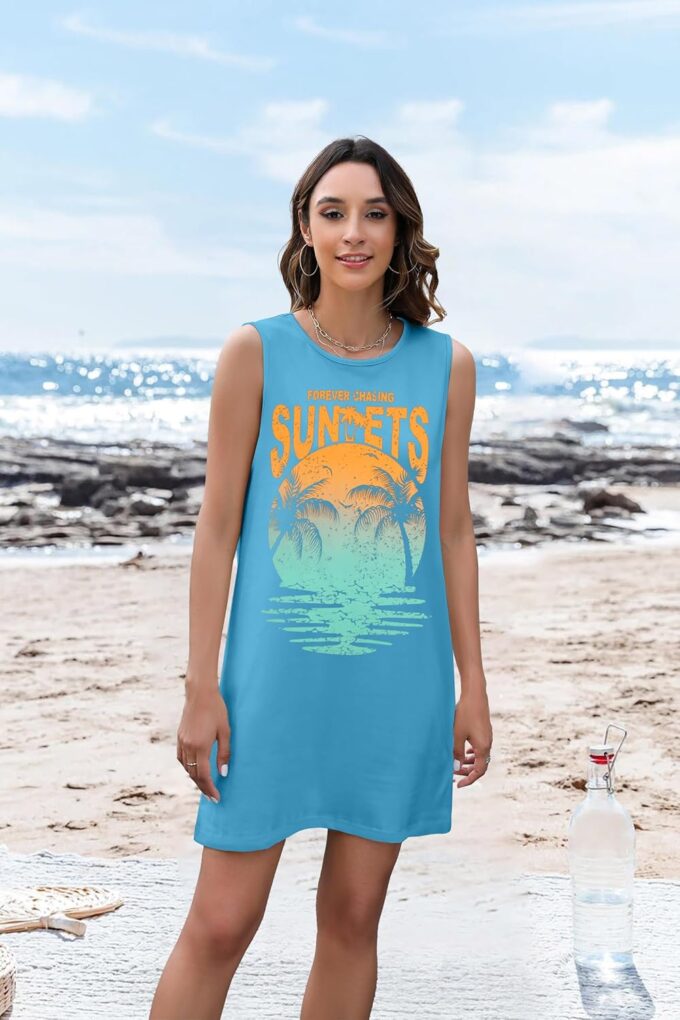 Summer Sundress for Women Graphic Mini Tank Dress Sleeveless Beach Dresses Short Casual Sun Dresses – Bild 4