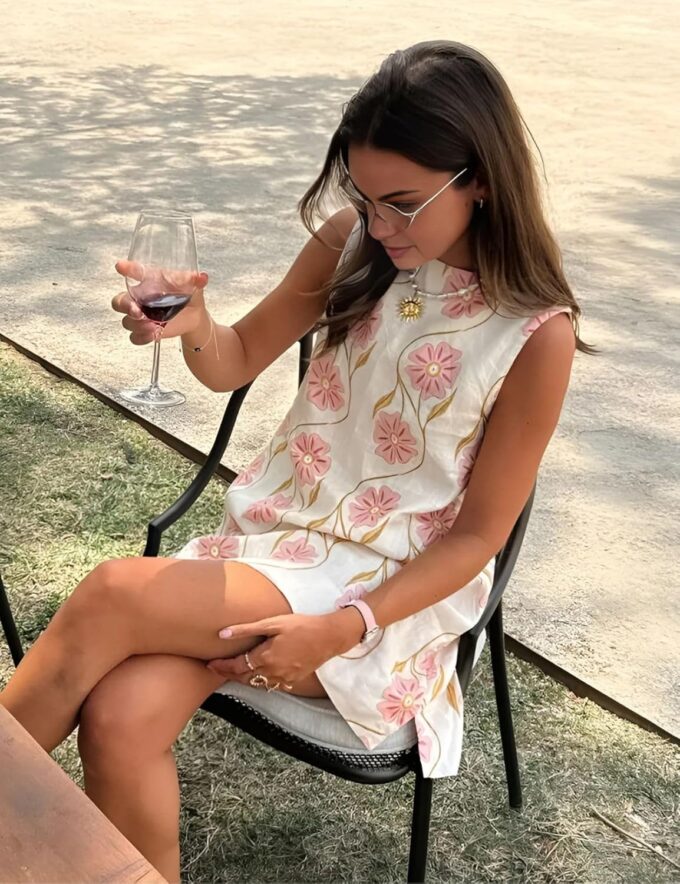 Womens Floral Print Summer Sleeveless Vacation Mini Dress Casual Flower Crew Neck Romantic Short Tank Dresses – Bild 3
