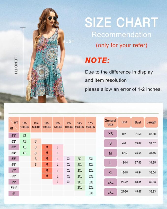 AUSELILY Women's Sleeveless V Neck Mini Dress Beach Cover Up Swimwear Bathing Suit Sundresses with Pockets 2025 New – Bild 6