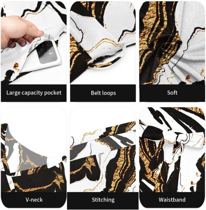 Runwind Plus Size Dress for Women - 3/4 Sleeve V Neck Printing Maxi Dresses for Women （XL-6XL） – Bild 7