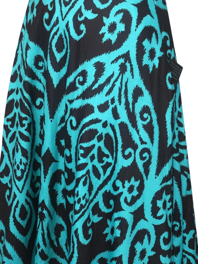oxiuly Women Casual Dress Round Neck Soft Cotton Floral A-Line Midi Summer Dresses with Pockets OX262 – Bild 4