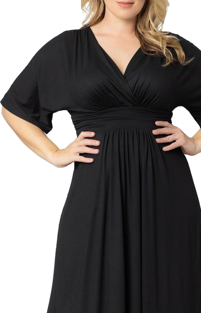 Kiyonna Women's Plus Size Vienna Maxi Dress | Long Dress with Sleeves for Special Occasions, Work, Weekend, or Vacation – Bild 2