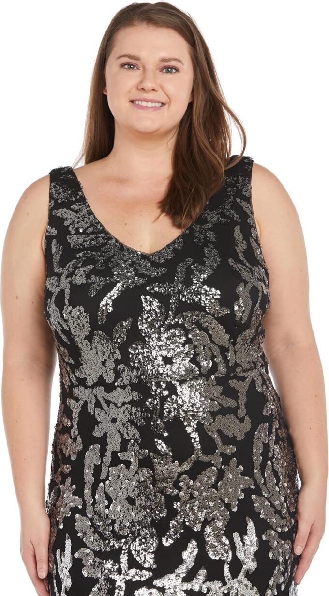 R&M Richards Long Sleeveless Sequined Ombre Evening Gown – Bild 5