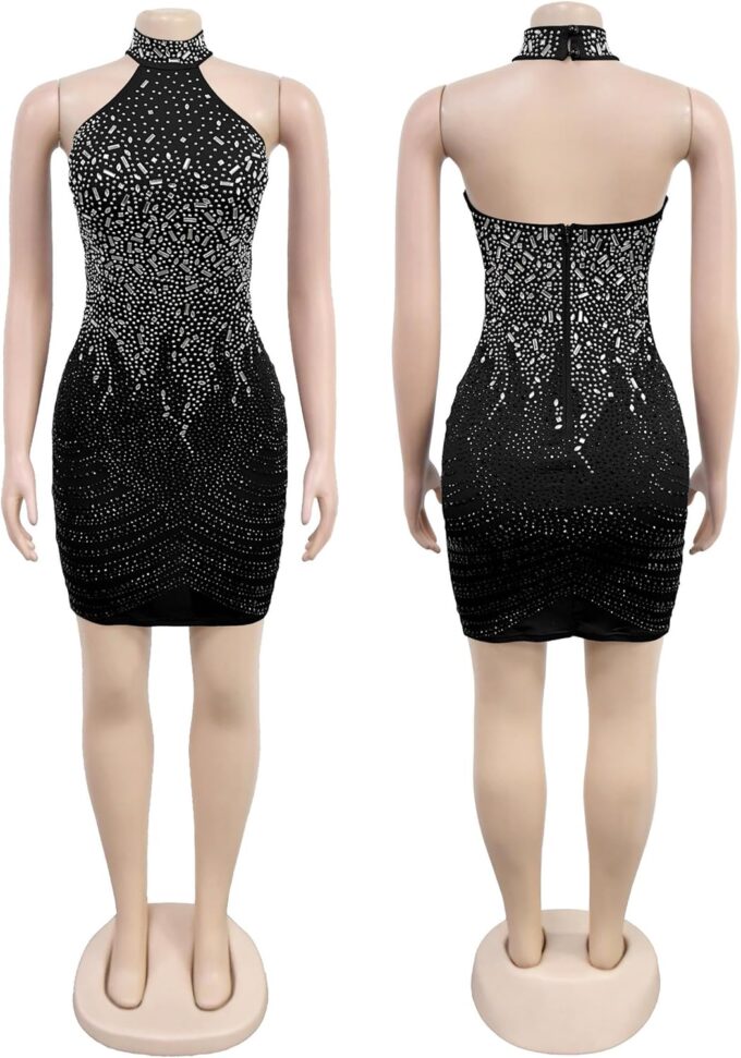 Fully Lined Stretchy Sequin Mini Dress for Women Cocktail,Prom,Night Out – Bild 5