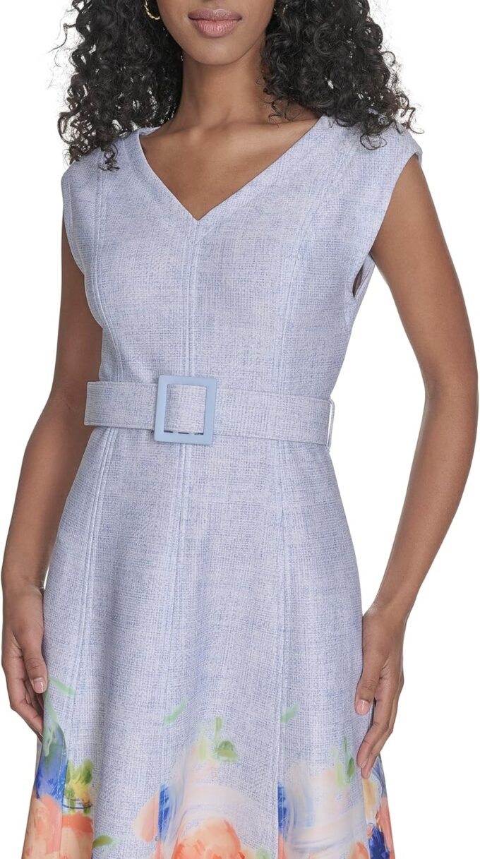 Calvin Klein Women's Party Floral V Neck Dress – Bild 2