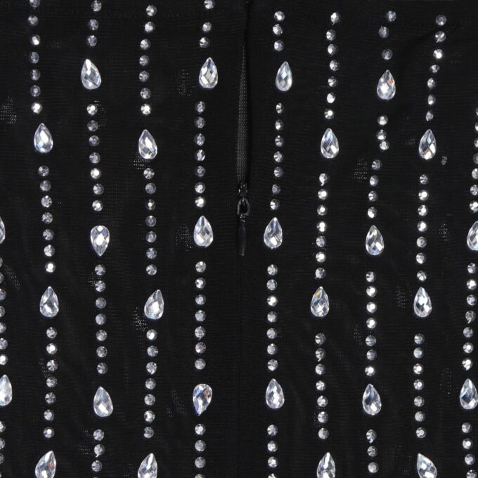 PORRCEY Women Sexy Elegant Rhinestone Mesh See Through Evening Dresses Party Club Night Clubwear – Bild 6