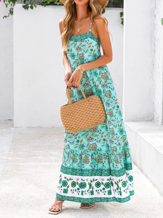 BTFBM Casual Women Summer Maxi Dresses 2025 Loose Sleeveless Sundress Spaghetti Strap Boho Long Dress Vacation – Bild 6