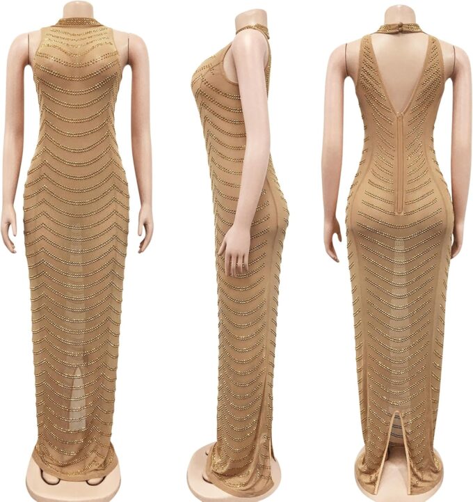 Nagfar Women Rhinestone and Sequin Birthday Party Sexy Club Night Out Holiday New Years Formal Dress – Bild 5