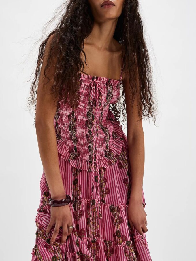 Women Y2k Boho Maxi Dress Y2k Floral Spaghetti Strap Long Dress Flowy Layered Sundress Going Out Beachwear – Bild 2