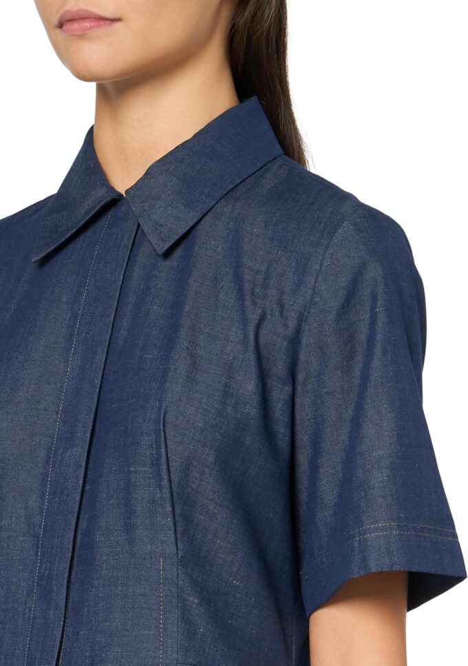 Vince Women's Denim Short Sleeve Shirt Dress – Bild 2