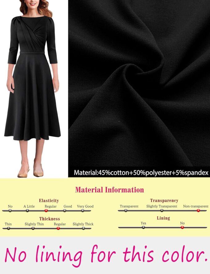 VFSHOW Damen 2024 Business Büro Arbeit Professional Elegant Slim Midi A-Linie Fit und Flare Kleid – Bild 7