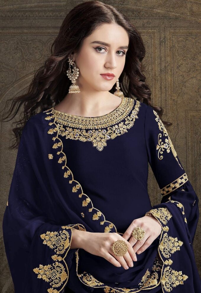 Prija Collection Ready to Wear Indian Pakistani Wedding Wear Palazzo Style Salwar Suit for Women – Bild 3