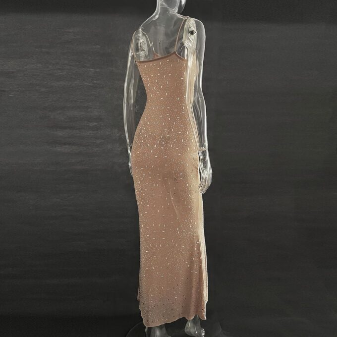 Women's Mesh Rhinestone Cover Up Dress Sparkle Beach Swimwear Coverups Shiny Crystal Sheer Maxi Dresses – Bild 6