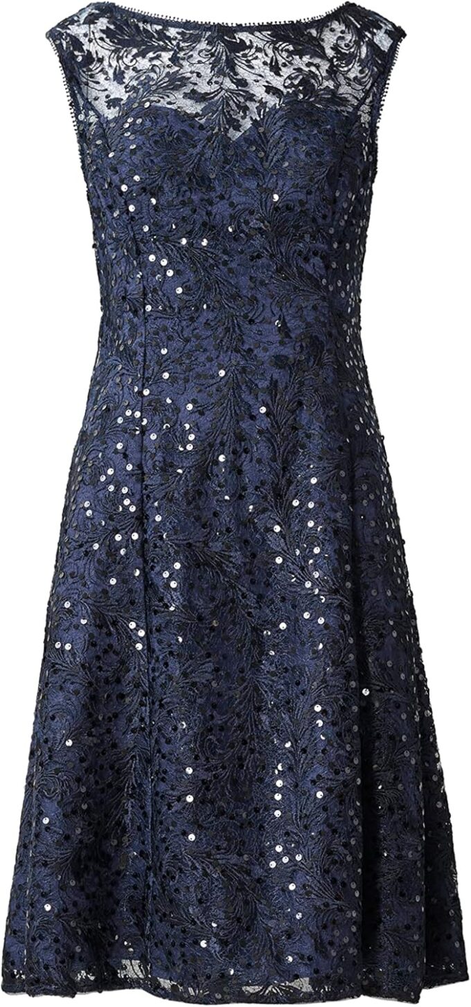 Adrianna Papell Women's Embroidered Midi Cocktail Dress – Bild 4
