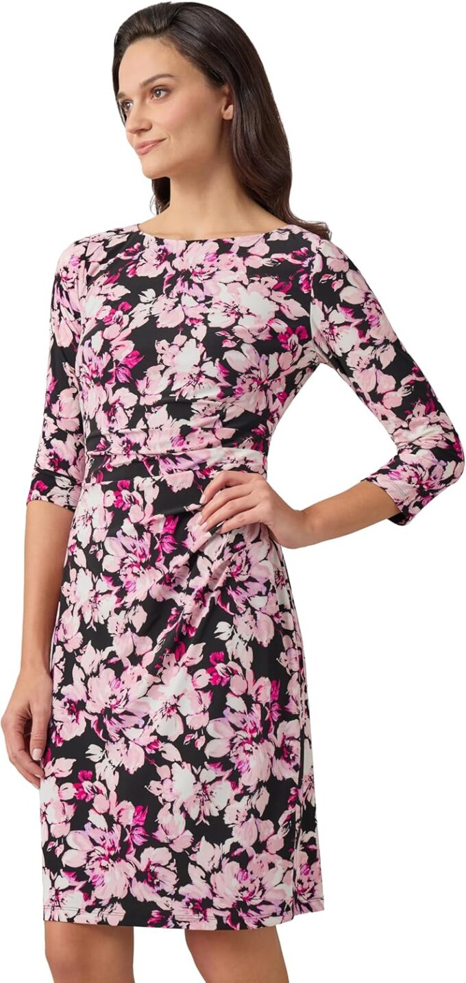 Kasper Damen Patricia Boat Nk Side Pleat Dress Kleid – Bild 2