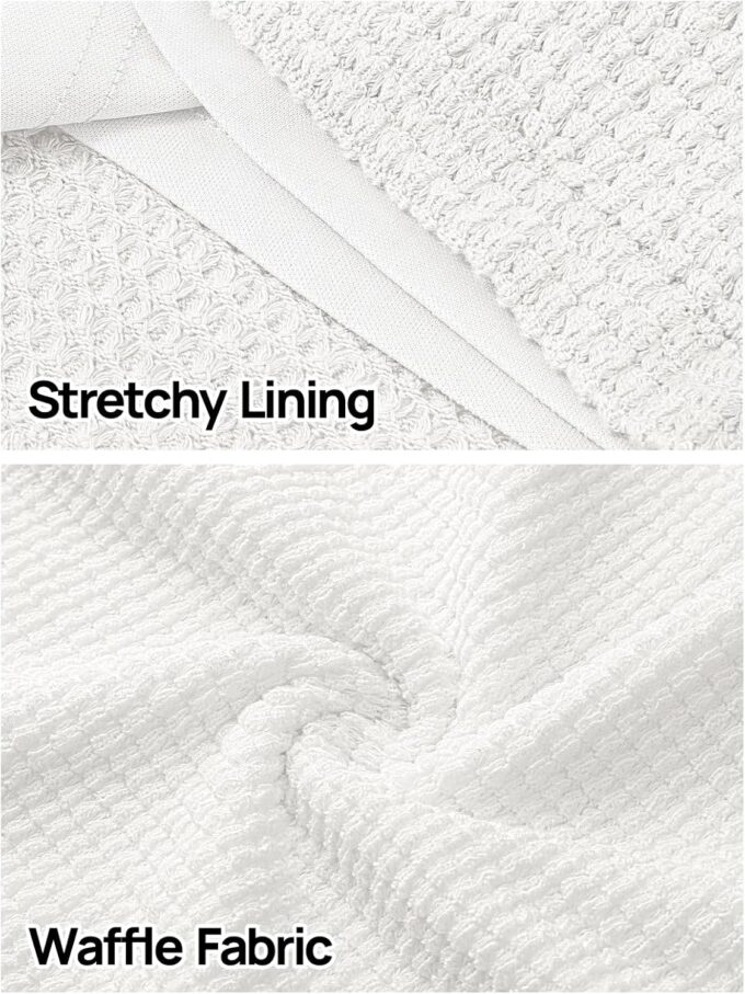MEROKEETY Women's Summer Mini Sundress Casual Waffle Knit Square Neck Drawstring Beach Tank Dresses – Bild 5