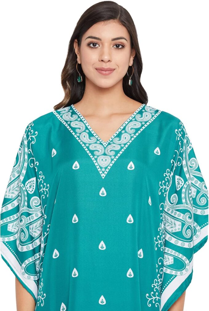 Oussum Plus Size Kaftan for Women Polyester Summer Caftan Swimwear Cover Ups Maxi Beach Dress – Bild 3