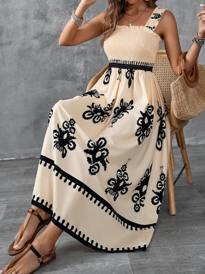 Womens Square Neck Boho Maxi Dress Casual Long Spring Summer Dresses Sundresses for Women Beach Vacation 2025 – Bild 6