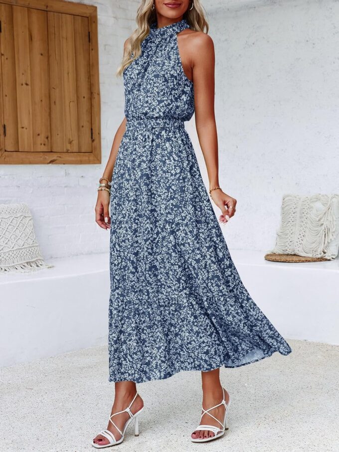 Chang Yun Maxi Summer Dresses for Women Halter Sleeveless Floral Boho Sun Vacation Outfits Long Wedding Guest Dress – Bild 3