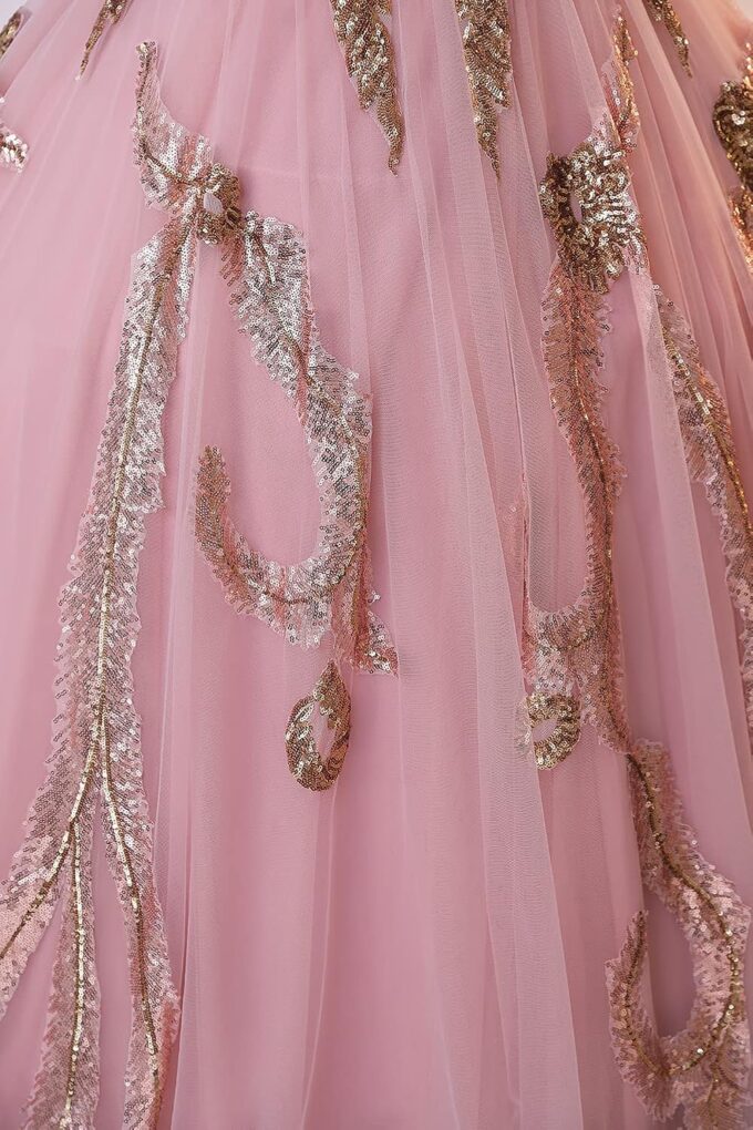 Elegant Women's Tulle Ball Gown Off The Shoulder Prom Dress Sparkly Quinceanera Dress Sweet 16 Dress – Bild 6