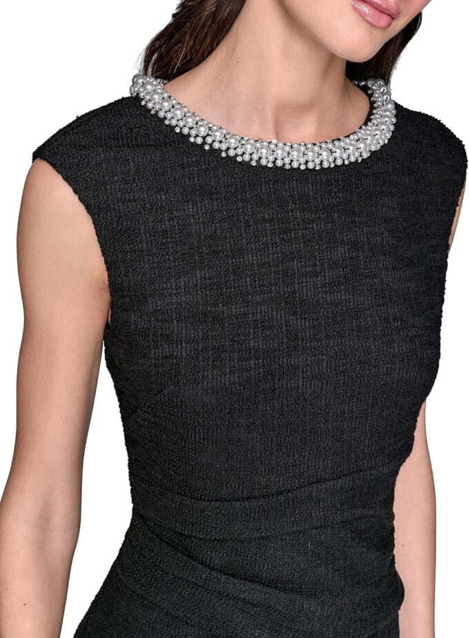 KARL LAGERFELD Women's Flare Skirt Sleeveless Stretch Dress – Bild 5