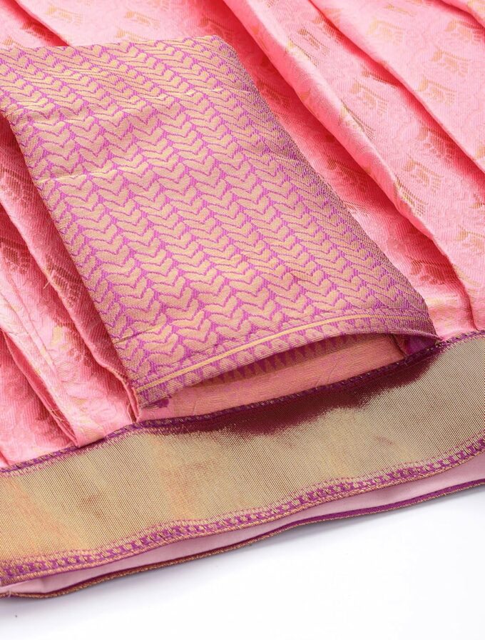 Fabcartz Readymade Embroidered Taffeta Satin Woven Lehenga Choli | Ready to Wear Wedding & Party Wear Outfit | PL132 – Bild 6