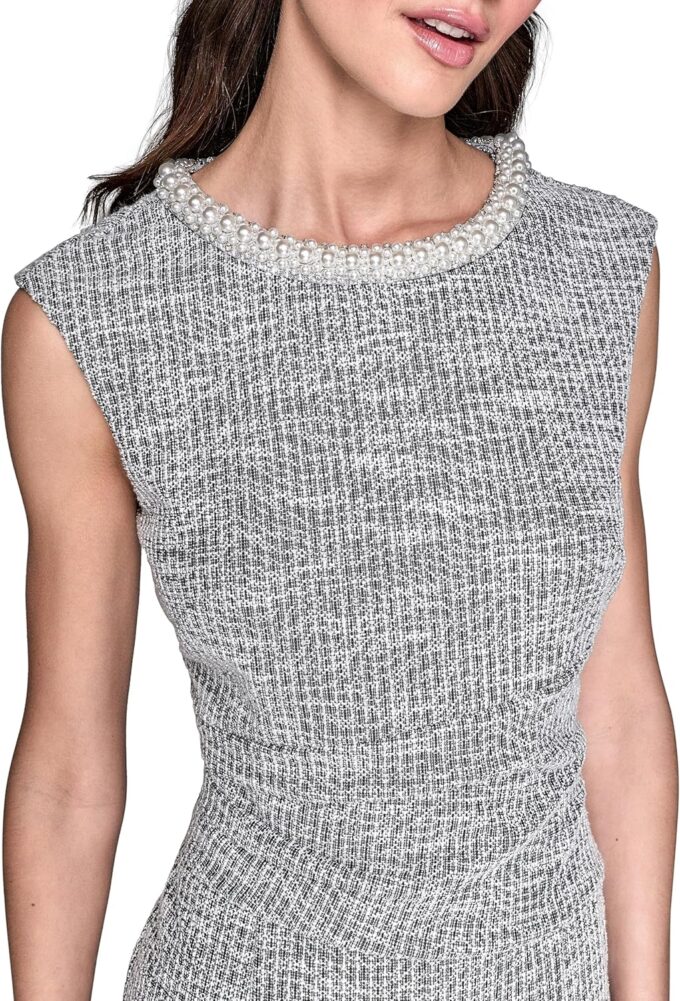 KARL LAGERFELD Women's Flare Skirt Sleeveless Stretch Dress – Bild 5
