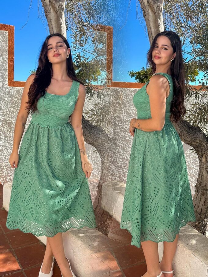GRACE KARIN 2025 Womens Dress Summer Sleeveless Casual Vacation Embroidered Midi Dress with Pockets – Bild 2