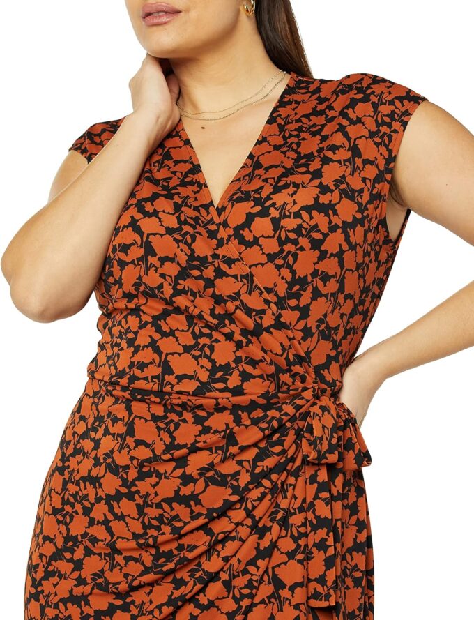 Amazon Essentials Women's Classic Cap Sleeve Wrap Dress (Available in Plus Size) – Bild 5