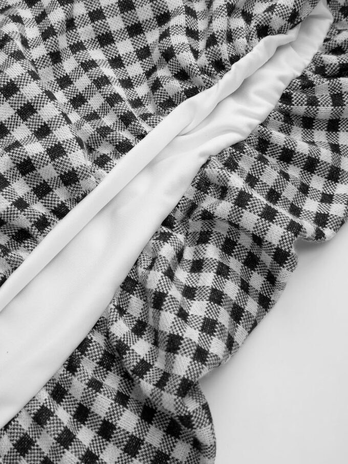 CIDER Women's Cocktail Dress Gingham Bubble Tube Dress Strapless Ruched Sleeveless Dresses for Summer Trendy – Bild 5