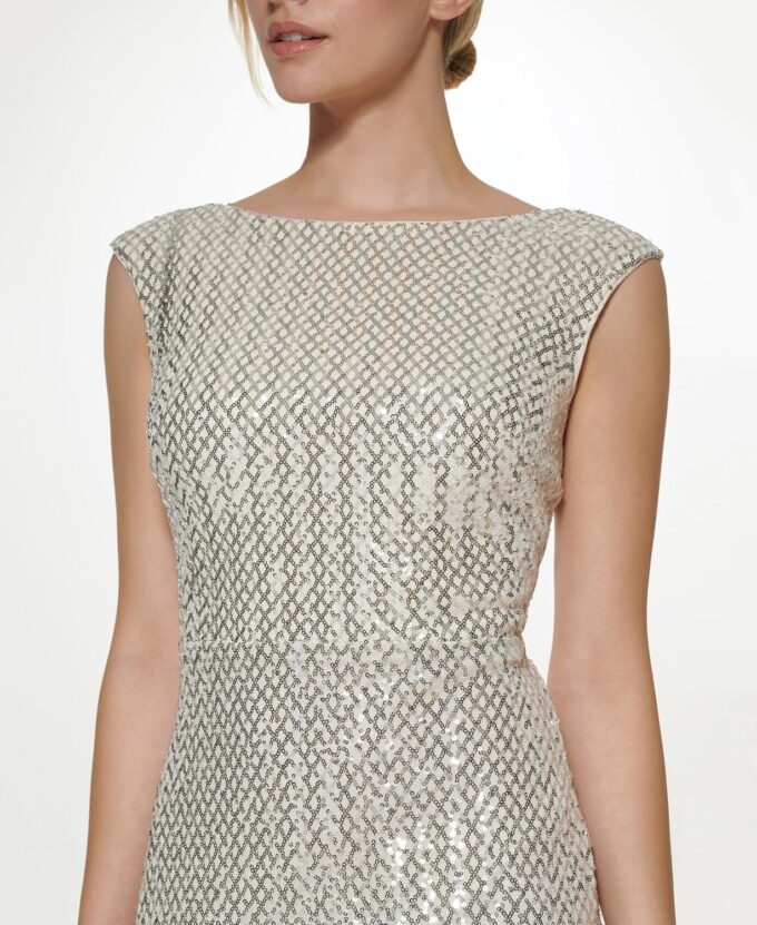 Vince Camuto Women's Cap Sleeve Boat Neck Sequin Sheath Mini Dress – Bild 2
